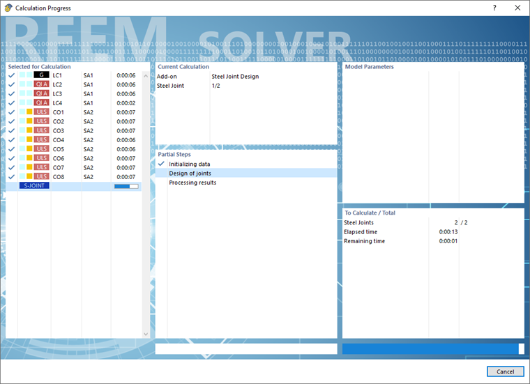 Calculation Progress