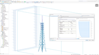 Steel antenna mast in wind tunnel layout, created in RSTAB 9