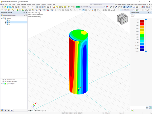Displaying Wind Simulation Results Imported from RWIND into RFEM
