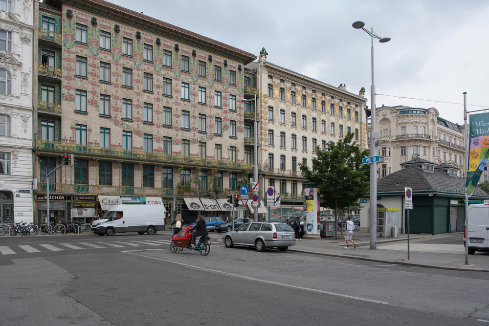 True Masterpiece of Art Nouveau: Majolikahaus (Left) in Vienna (Austria)