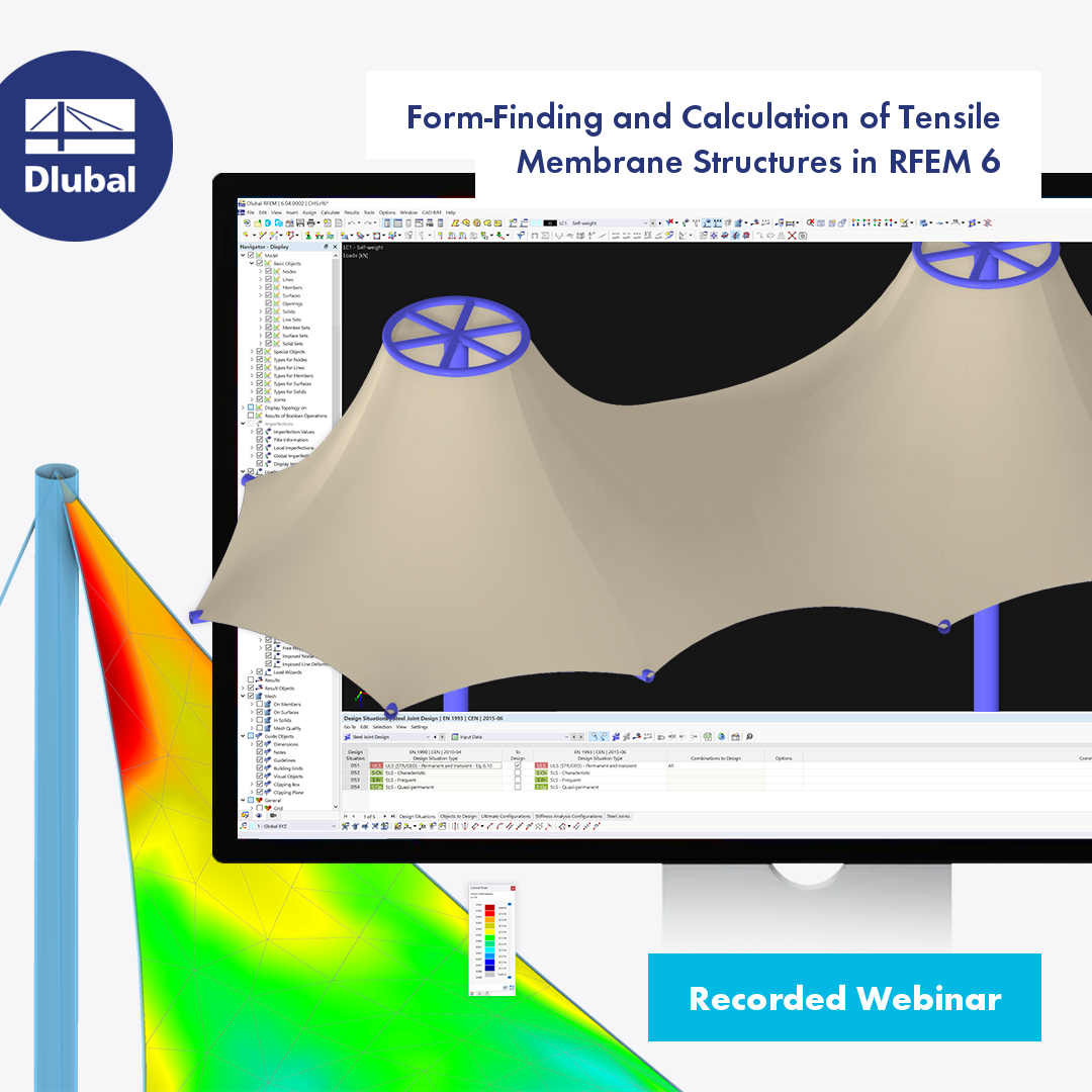 Form-Finding and Calculation of Tensile Membrane Structures in RFEM 6