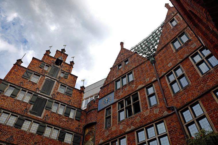 Brick Expressionism in Böttcherstraße with Famous Glockenspiel House, Bremen