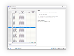 The image shows data in tables for a detailed bridge cross-section with a concrete section.