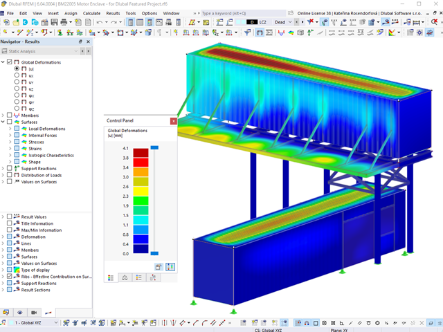 Deformations of Container Structure in RFEM