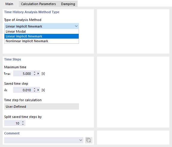 Specifying Analysis Methods and Time Steps