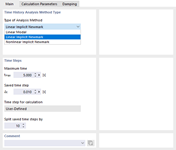 Specifying Analysis Methods and Time Steps
