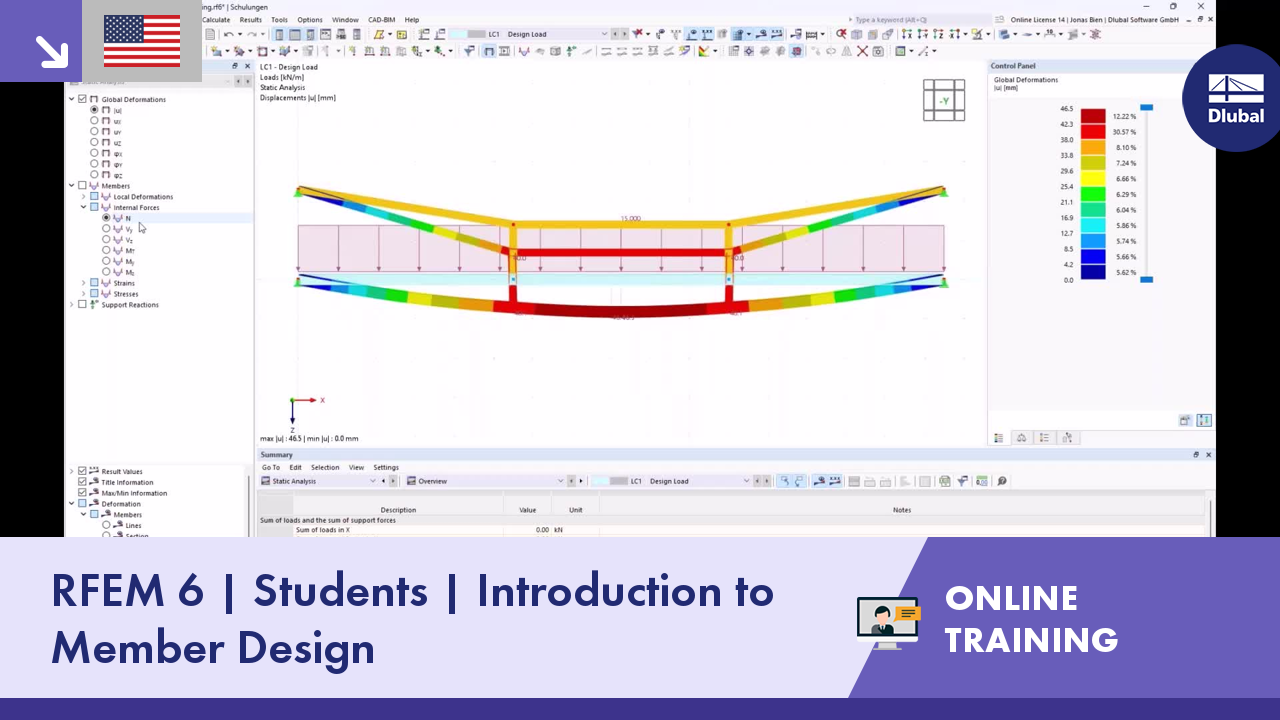 Online training | Students | RFEM 6 | Introduction to Member Design ...