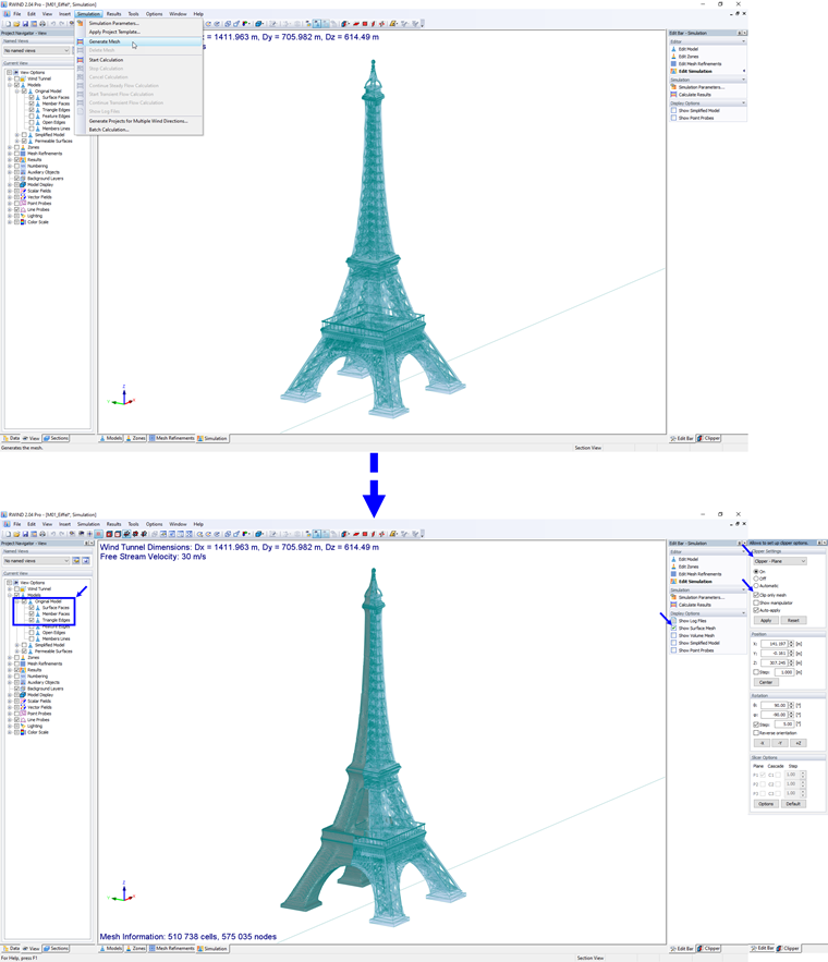 Display of Computational & Original Mesh