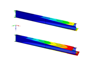 Cantilever with Fixed Support (Top) and Fork Support (Bottom) Modeled Using Plates