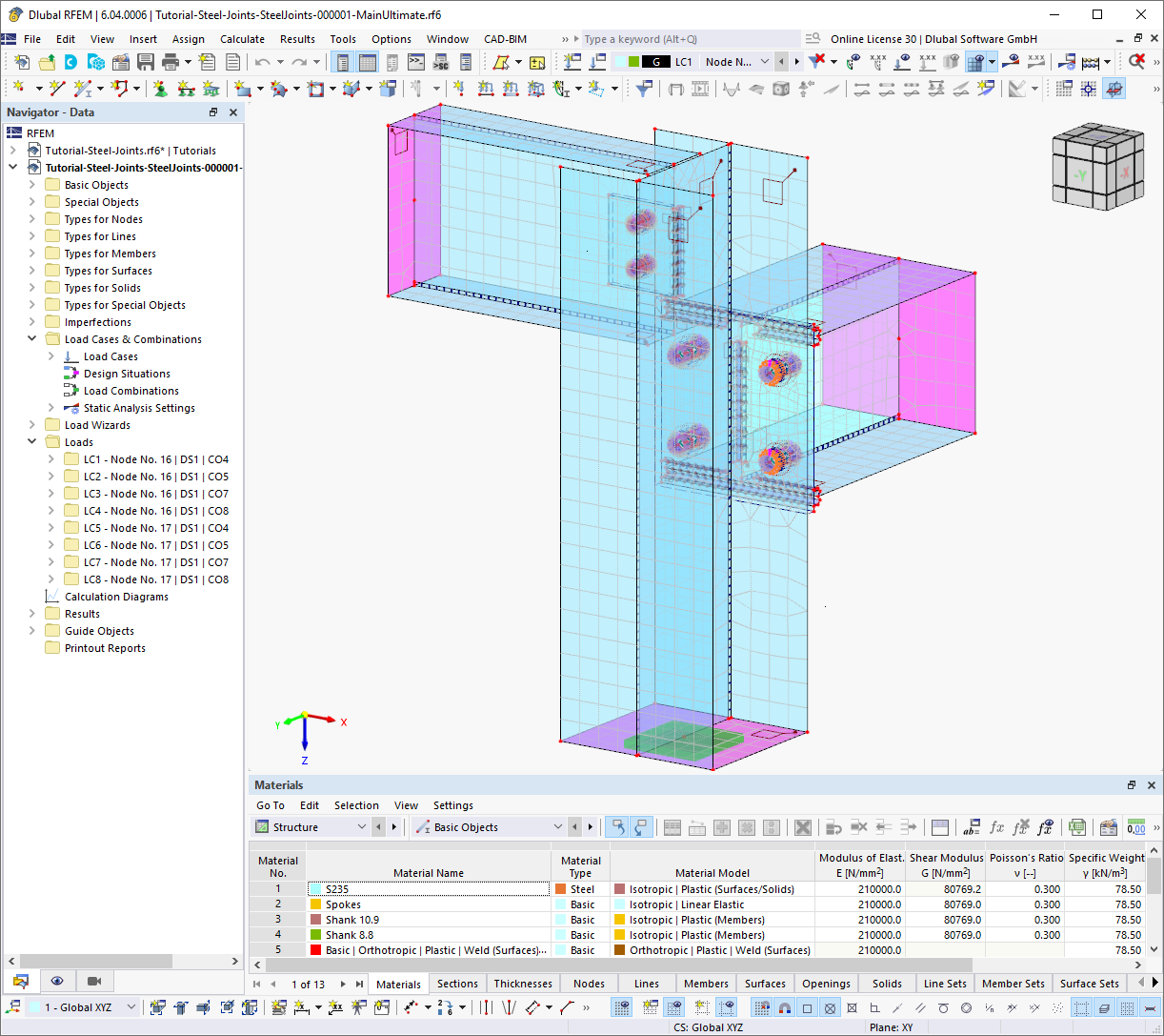 Substitute Steel Joint FE Model