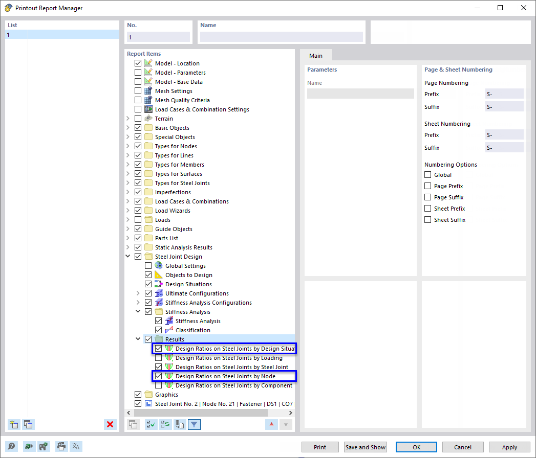 Adding Steel Joint Design Results to Printout Report