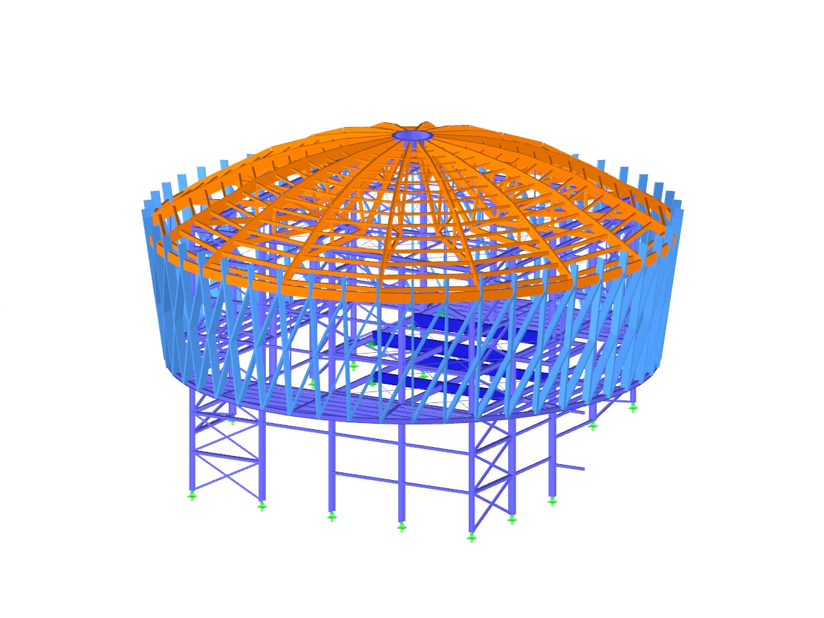 RSTAB Model of Biomass Power Plant Schilling in Schwendi, Germany