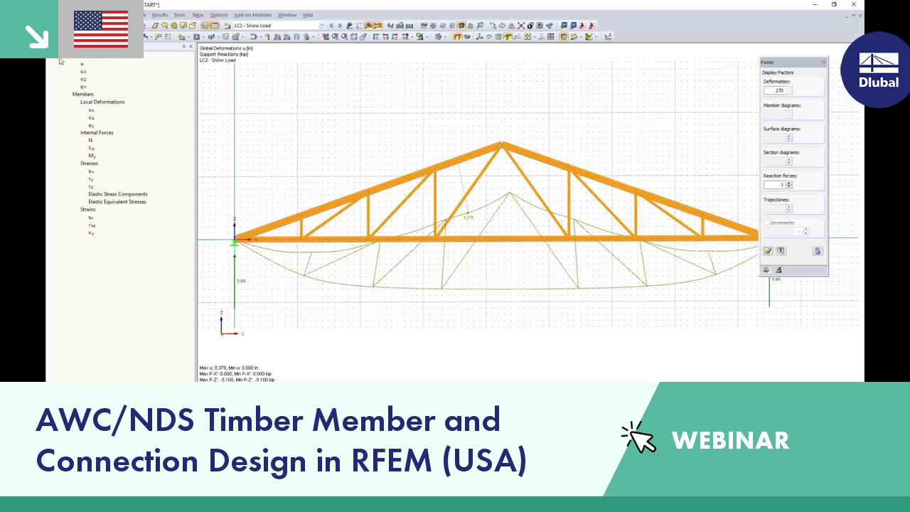 Webinar: AWC/NDS Timber Member and Connection Design in RFEM (USA)