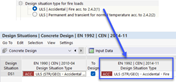 Design Situation with Accidental Load Combinations