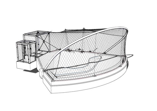 CP 001287 | Axonometric View of 3D Model of Aviary Structure | © Carl Stahl & spol. s r.o.
