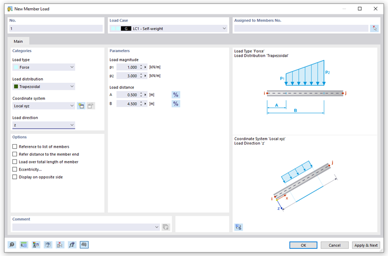Dialog Box "New Member Load"