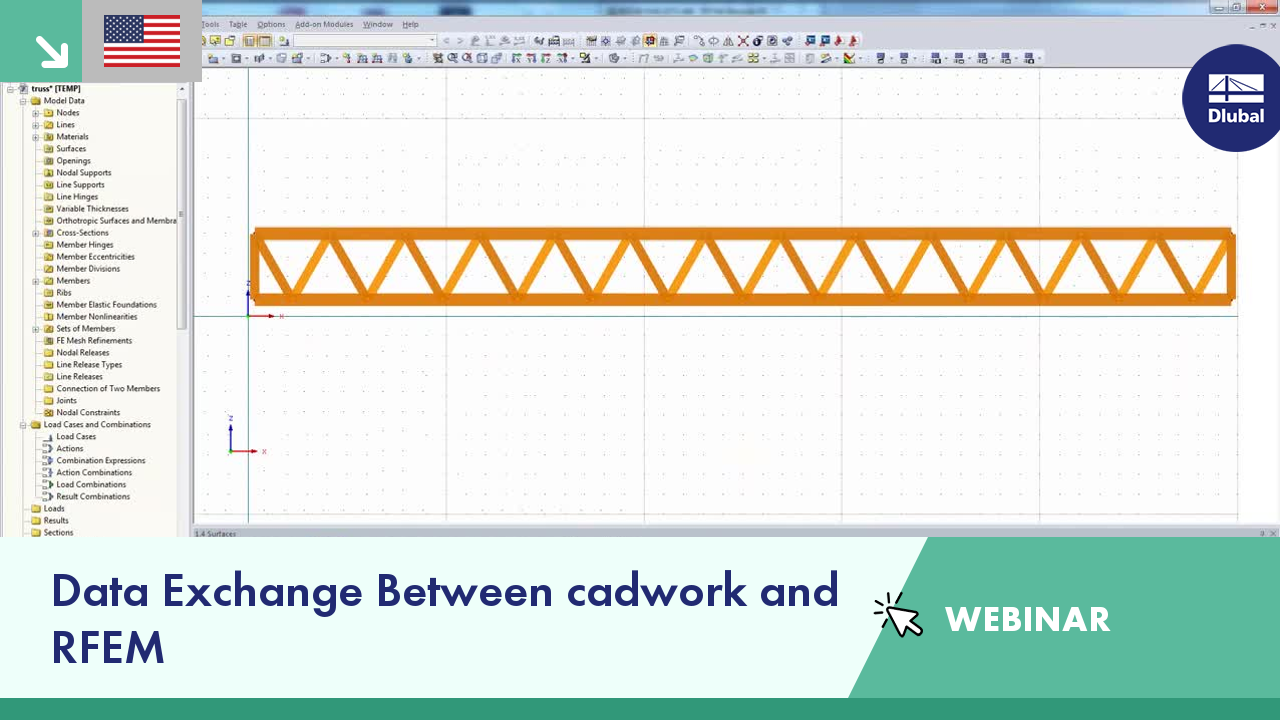 Webinar | Data Exchange Between cadwork and RFEM | Thu, Mar 31, 2016