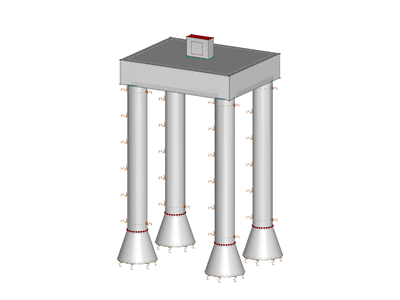 Pile Head with Four Piles