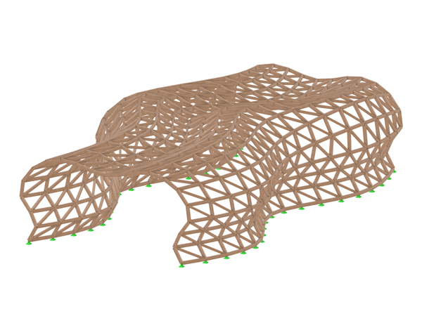 Model 004295 | Timber Gridshell Structure | Curved Design