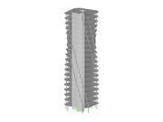 Model of a high-rise building model with structural details displayed in RFEM