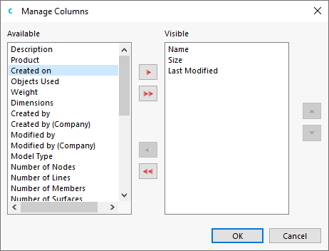 Adjusting Columns for List View