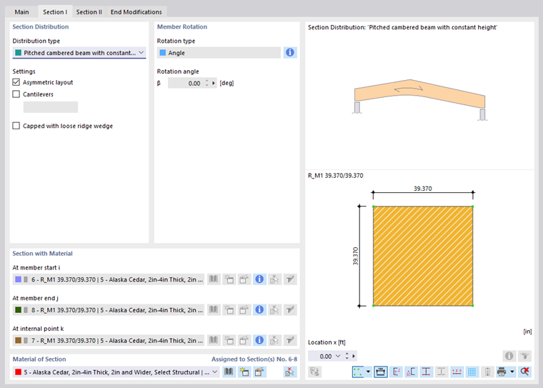 Defining Pitched Cambered Beam with Constant Height