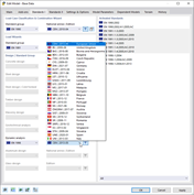 Selecting Standard and National Annex for Dynamic Analysis