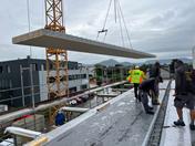 Assembly of CLT Panels and Uncast Concrete Gaps | © Rothoblaas
