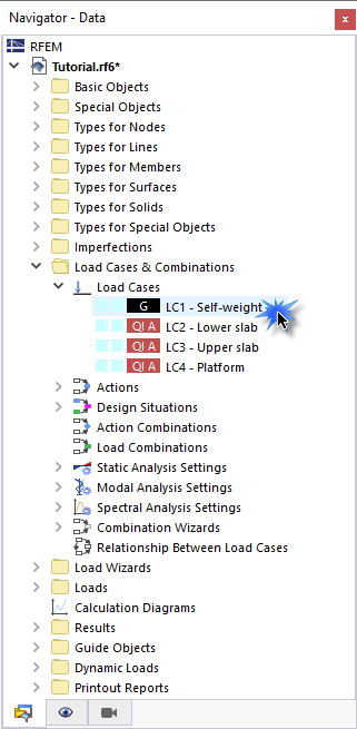 Opening Dialog Box to Create Load Case
