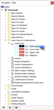 Opening Dialog Box to Create Load Case