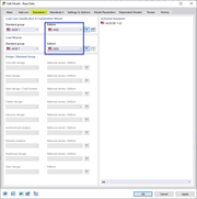 Selecting Standards for Load Combinations and Wizard