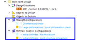 Default Strength and Stiffness Analysis Configurations