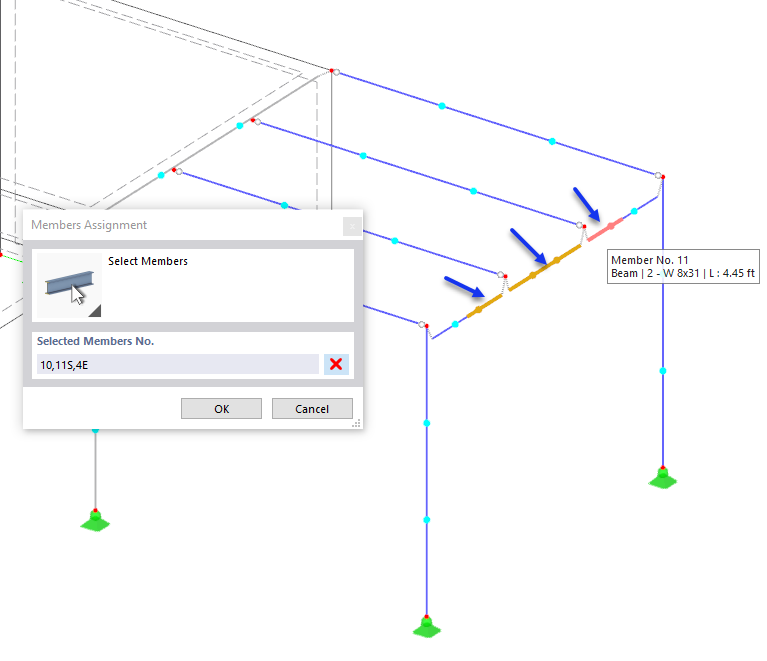 Selecting Parts of Members for Defined Eccentricity