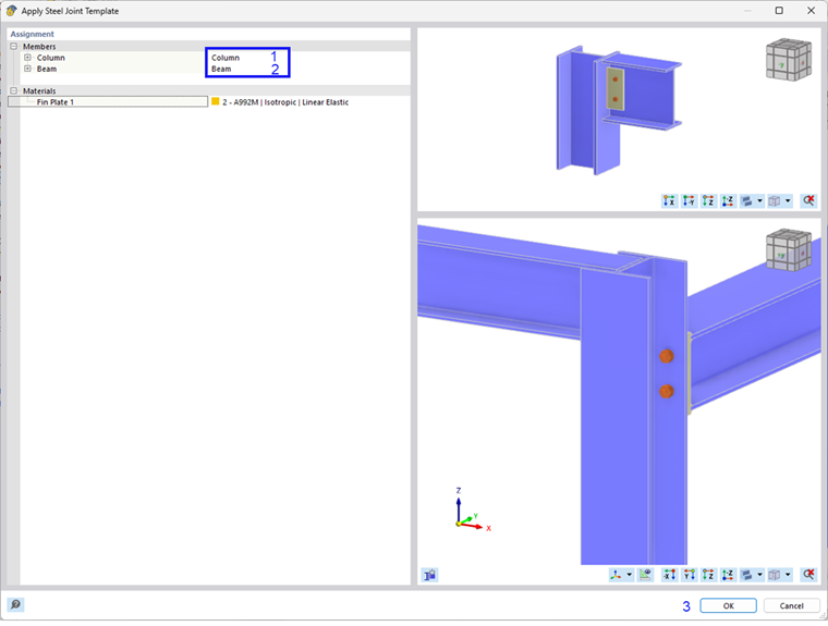 Assigning Column and Beam