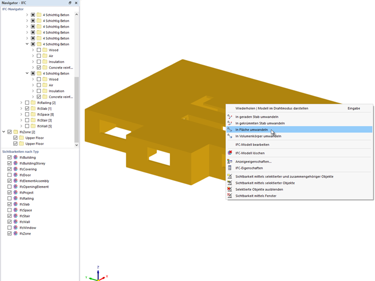 Conversion of IFC Model into Surfaces