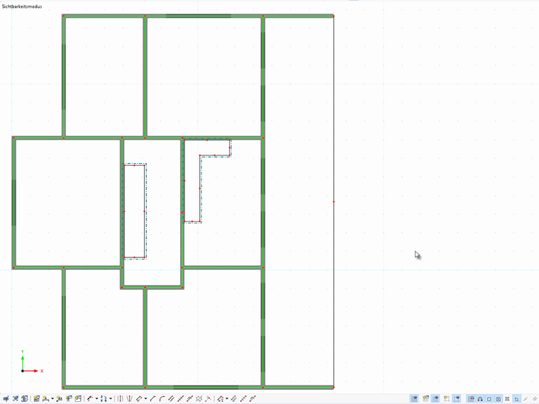 Floor Plan with Adjusted System Lines of Walls