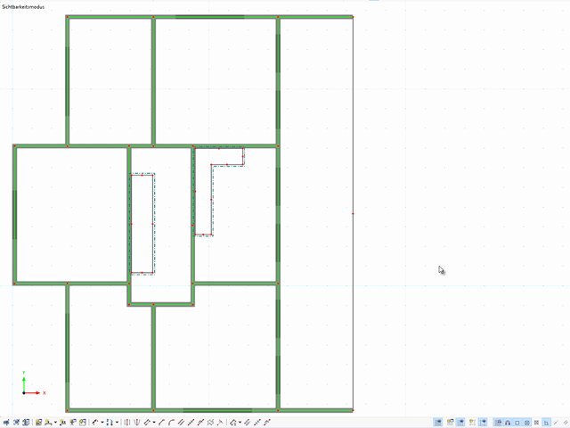 Floor Plan with Adjusted System Lines of Walls