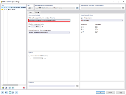 Feature 002737 | Automatic to Reach Specific Effective Modal Mass Factor