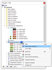 Creating New Design Situation via Shortcut Menu