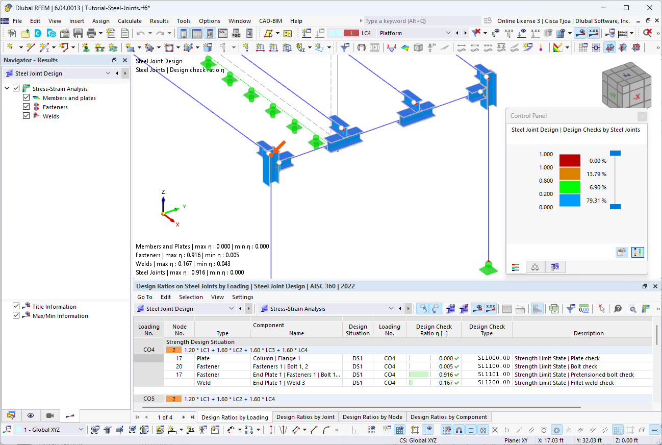 Steel Joint Design Results