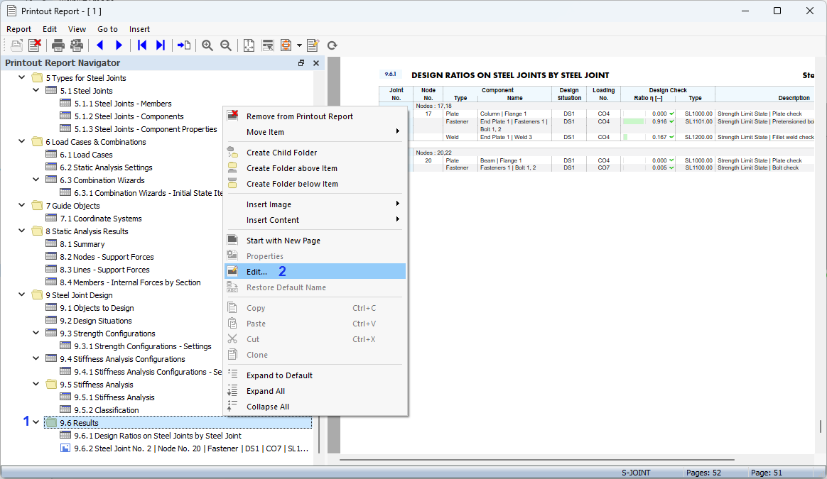 Adjusting Results for Printout Report
