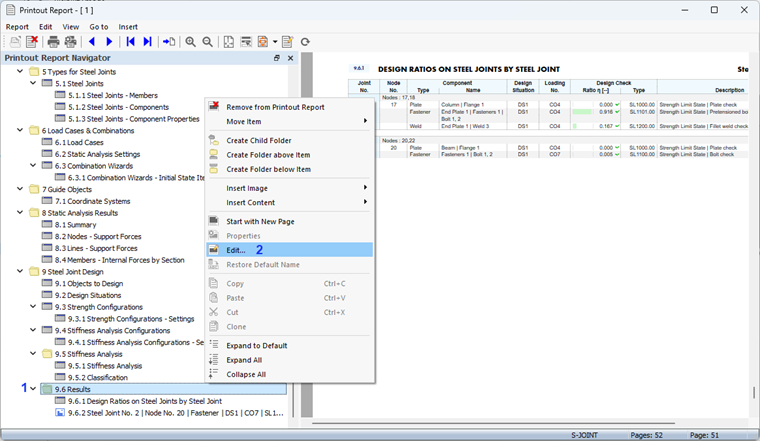Adjusting Results for Printout Report