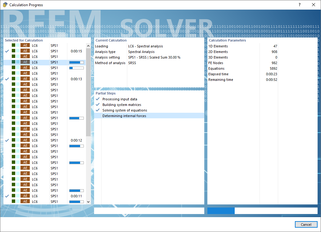Calculation Progress
