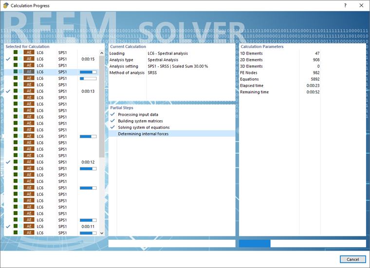Calculation Progress