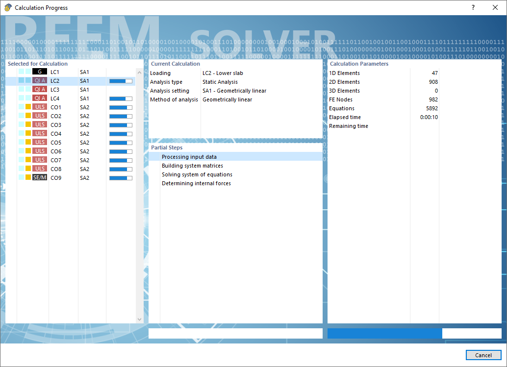 Calculation Progress