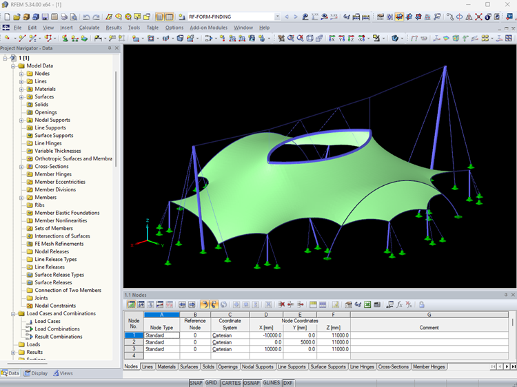 Suspended Membrane Roof with Circular Opening