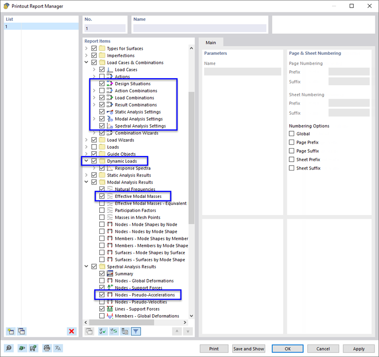 Adding Dynamic Analyses Data to Printout Report