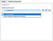 Dialog box "New Member Support", Tab "Rotational Restraint"