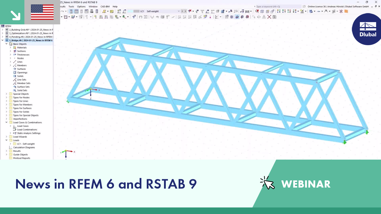 New Features in RFEM 6, RSTAB 9 & Add-Ons | WEBINAR
