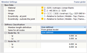 Member Settings for Stiffness Classification